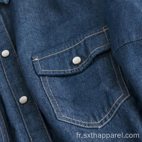 Chemise en jean respirante à manches longues pour hommes